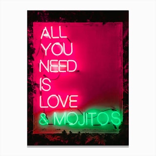 All You Need Is Love And Mojitos Canvas Print