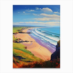 A Painting Of Rhossili Bay Swansea Wales 1 Canvas Print