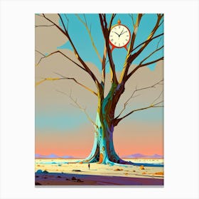 Clock In The Tree 1 Canvas Print