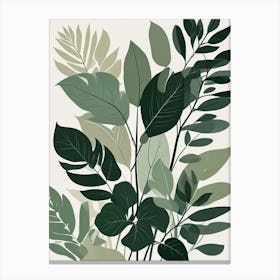 Greenery Clutter Botanical Art Print (2) Canvas Print