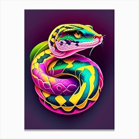Wagler S Pit Viper Snake Tattoo Style Canvas Print