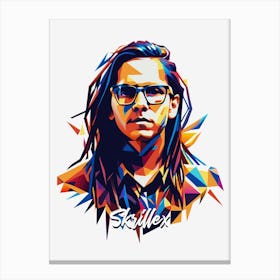 Skrillex 02 Portrait Music Icon WPAP Pop Art Style Canvas Print