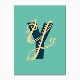 Letter Y Typographic Canvas Print