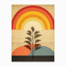 Tree And A Rainbow boho art Canvas Print