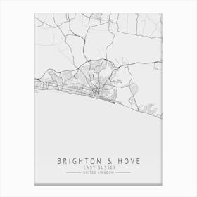 Brighton & Hove Map Canvas Print