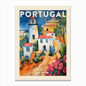 Faro Portugal 2 Fauvist Painting  Travel Poster Canvas Print