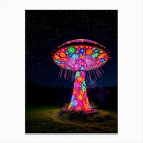 Mushroom At Night 1 Canvas Print