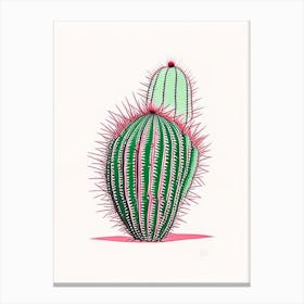 Acanthocalycium Cactus Minimal Line Drawing 1 Canvas Print