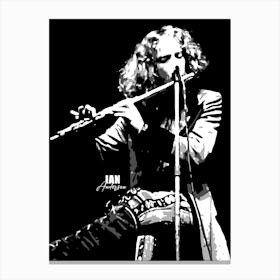 Ian Scott Anderson Rock Music Legend in Grayscale Canvas Print