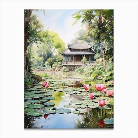 Shanghai Botanical Garden China Watercolour 1  Canvas Print