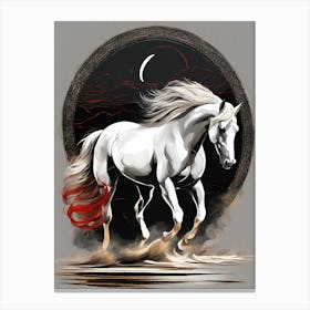 Horse In The Moonlight 18 Canvas Print