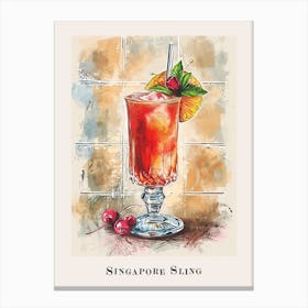 Singapore Sling Tile Poster 1 Canvas Print