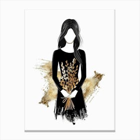 Woman Holding Wheat Canvas Print