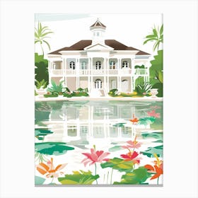 Illustration Of A Tropical House Canvas Print