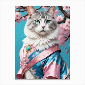 Cat In Kimono 2 Canvas Print