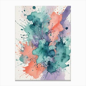 Abstract Watercolor Splashes Art Print (5) Canvas Print