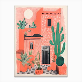 A House In Marrackech, Abstract Risograph Style 4 Canvas Print