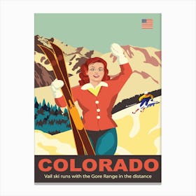 Colorado, Vail Ski Runs, Gore Range in the Distance Canvas Print