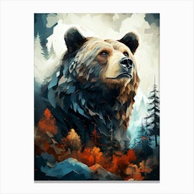 Bear In The Forest animal Canvas Print