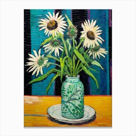 Flowers In A Vase Still Life Painting Edelweiss 2 Canvas Print