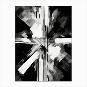 Intersection Abstract Black And White 8 Canvas Print