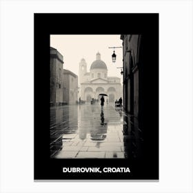 Poster Of Dubrovnik, Croatia, Mediterranean Black And White Photography Analogue 3 Canvas Print