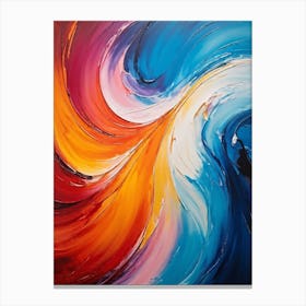 Abstract Painting Featuring A Symphony Of Undulating Curves Intertwined In A Harmonious Composition Canvas Print