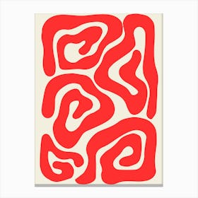 Red Swirls Canvas Print