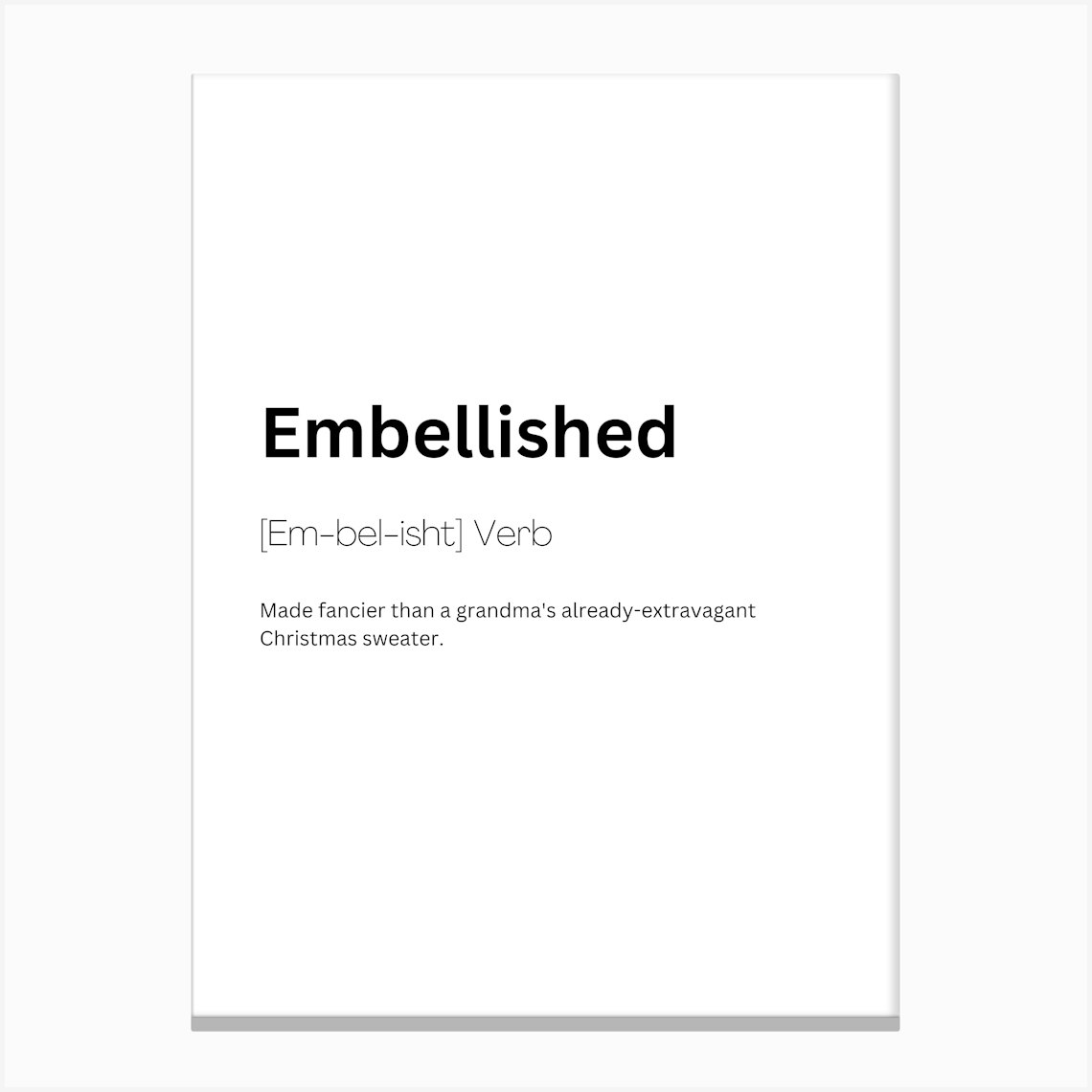 Embellished Definition Meaning 1 Canvas Print by Kaigozen