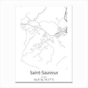 Saint Sauveur,Canada Minimalist Map Canvas Print