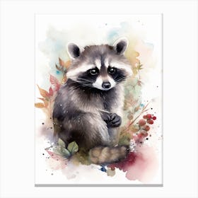 A Chiriqui Raccoon Watercolour Illustration Storybook 2 Canvas Print