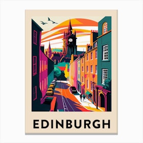 Edinburgh Vintage Travel Poster Canvas Print