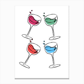 Four Glasses Of Wine Canvas Print