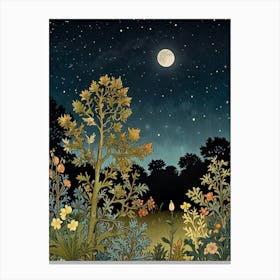 Night In The Garden Style William Morris Art Print Canvas Print