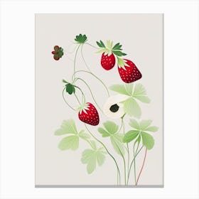 Wild Strawberries, Plant, Neutral Abstract Canvas Print