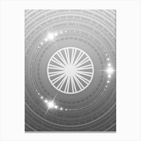 Geometric Glyph in White and Silver with Sparkle Array n.0109 Canvas Print