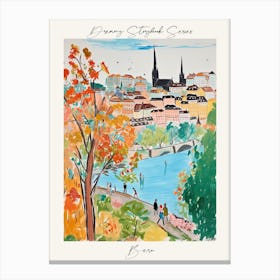 Poster Of Bern, Dreamy Storybook Illustration 3 Canvas Print