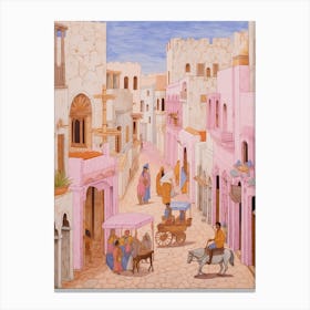 Sousse Tunisia 3 Vintage Pink Travel Illustration Canvas Print