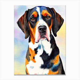 Bluetick Coonhound Watercolour dog Canvas Print