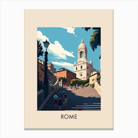 Rome Spanish Steps Italy Vintage Travel Poster Canvas Print