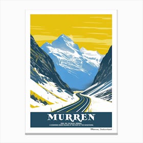 Vintage Murren, Switzerland Poster Canvas Print