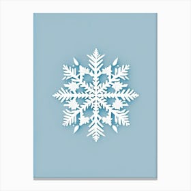 Frost, Snowflakes, Retro Minimal 2 Canvas Print