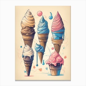 Ice Cream Cones Canvas Print