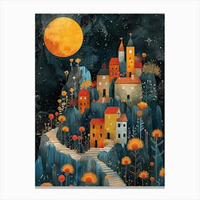 Night At The Castle Canvas Print