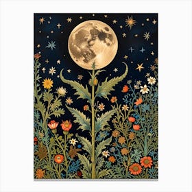 William Morris Moon And Stars 2 Canvas Print