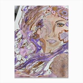 Lady with splash of paint Canvas Print