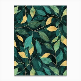 Seamless Pattern With Leaves 1 Canvas Print