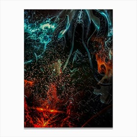 Demon On Fire diablo game Canvas Print