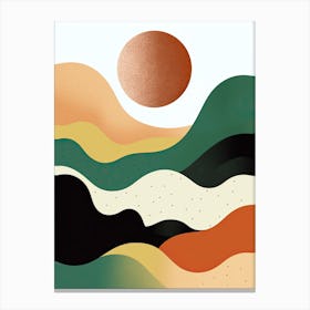 Abstract Odyssey; Vintage Risograph Journey Canvas Print