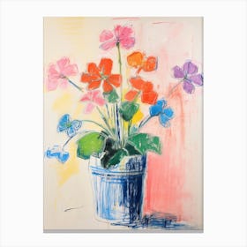 Flower Painting Fauvist Style Geranium 1 Canvas Print